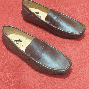 Original Finised Leather Chocolate Penny Style Loafer-TS-106