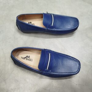Original Finised Blue Leather Bit Loafer-TS-113