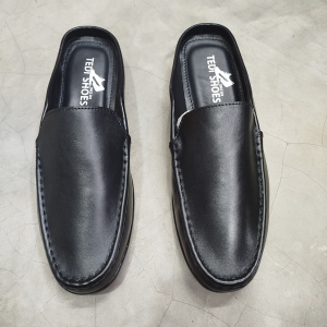 Original Finised Leather Black Half Loafer-TS-117