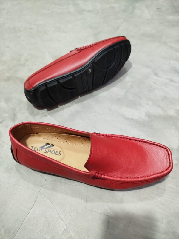 Original Finised Leather Red Loafer-TS-107