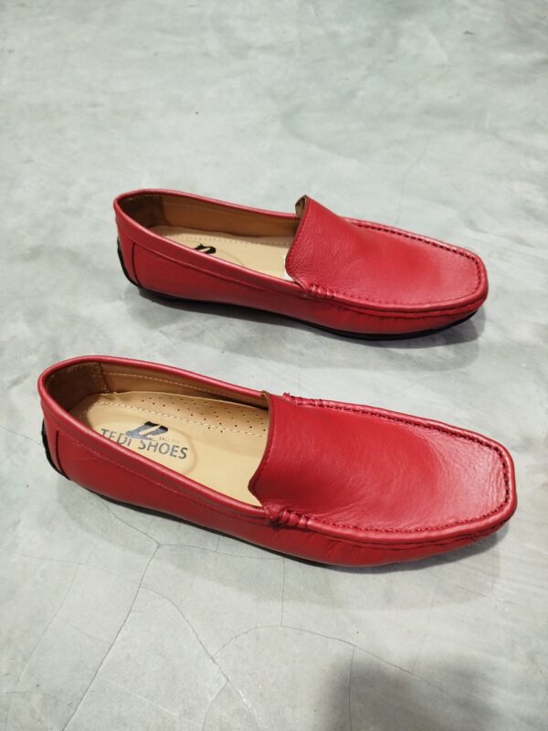 Original Finised Leather Red Loafer-TS-107 - Image 2