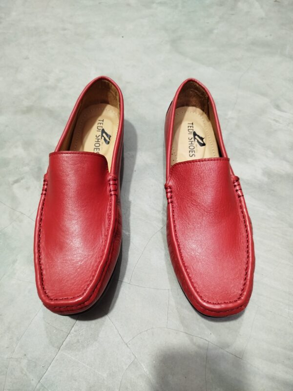 Original Finised Leather Red Loafer-TS-107 - Image 3