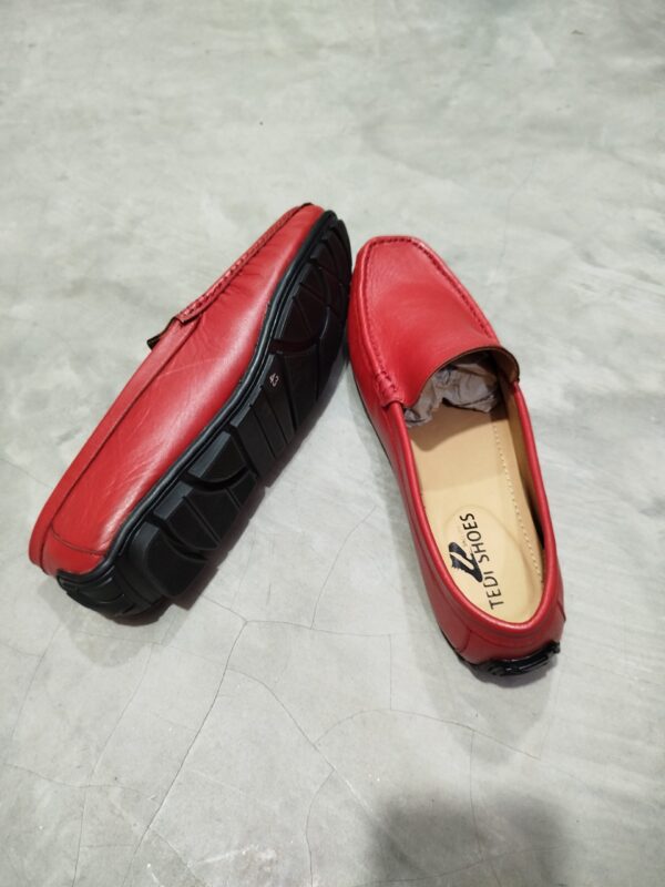 Original Finised Leather Red Loafer-TS-107 - Image 4