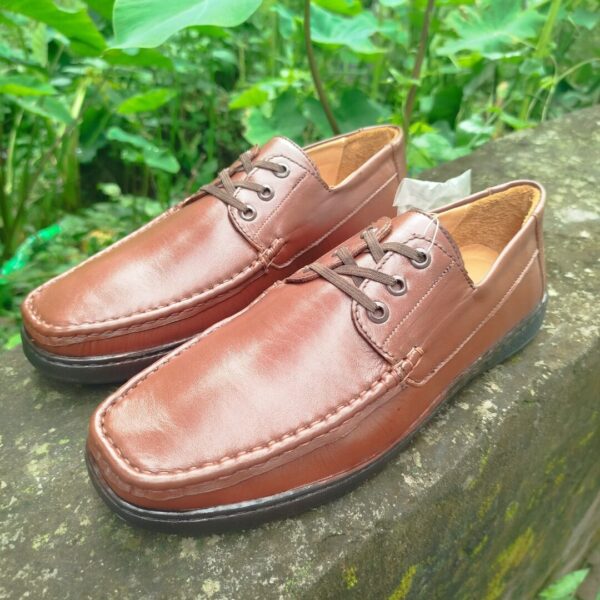 Casual Original Finished Leather Chocolate Loafers-TS-118 - Image 10