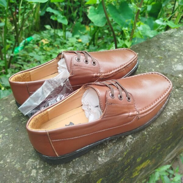 Casual Original Finished Leather Chocolate Loafers-TS-118 - Image 9