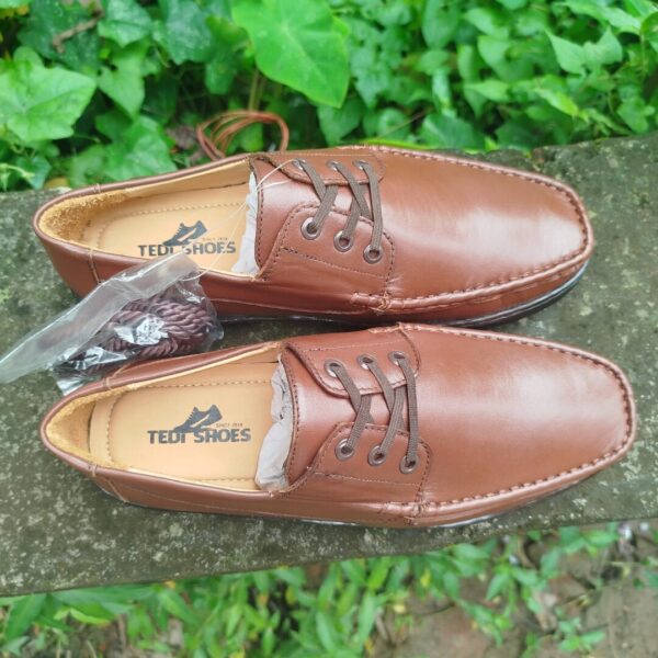 Casual Original Finished Leather Chocolate Loafers-TS-118 - Image 3