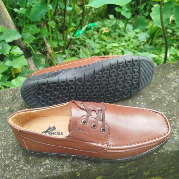 Casual Original Finished Leather Chocolate Loafers-TS-118 - Image 4