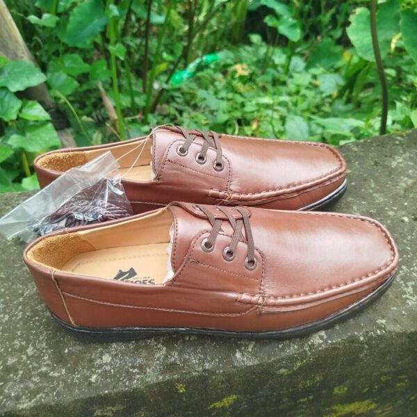 Casual Original Finished Leather Chocolate Loafers-TS-118 - Image 5