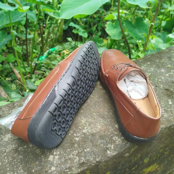 Casual Original Finished Leather Chocolate Loafers-TS-118 - Image 6