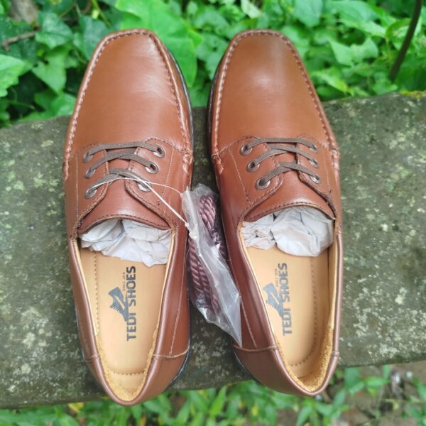 Casual Original Finished Leather Chocolate Loafers-TS-118 - Image 7