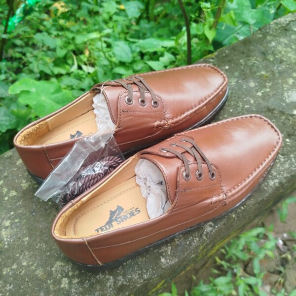 Casual Original Finished Leather Chocolate Loafers-TS-118 - Image 8
