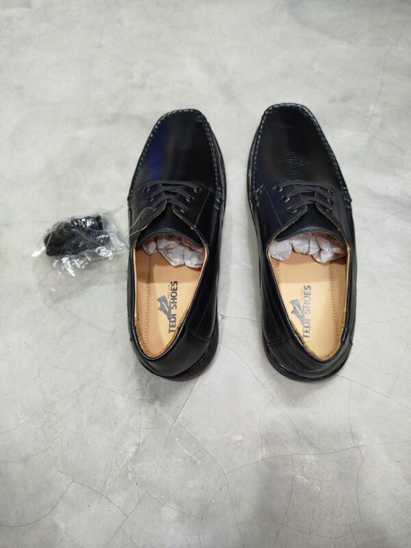 Casual Original Finished Leather Black Loafers -TS-119 - Image 5