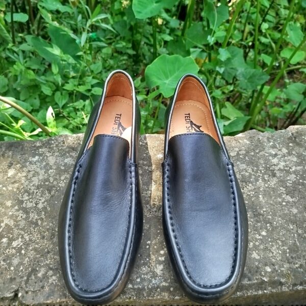 Black New Original Finised Leather Loafer-TS-122 - Image 4